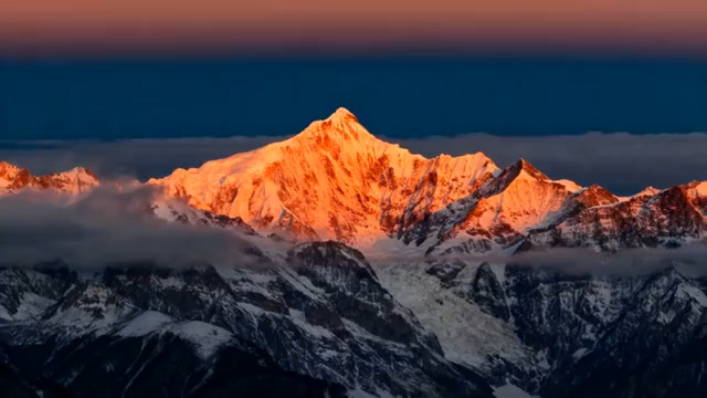  日照金山雪山延时1863#横屏 	 -