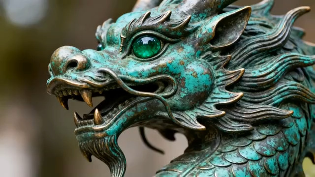  青铜龙首特写1747#横屏 	 