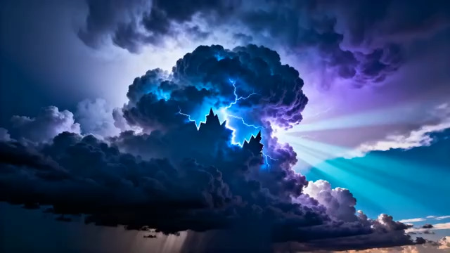  魔幻天空云层闪电特效1587#横屏 	 - 