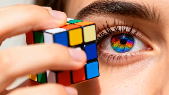  魔方与彩虹眼眸特写1585#横屏 	 -