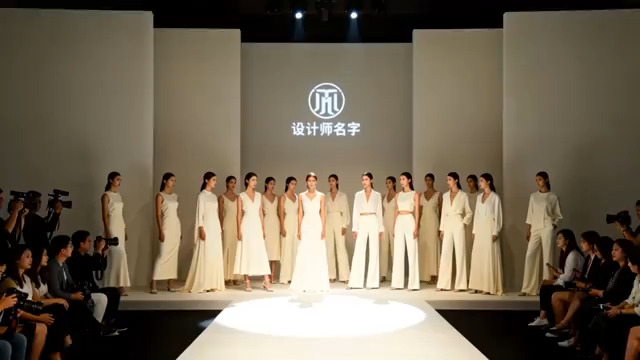  模特集体走秀展示1583#横屏 	 