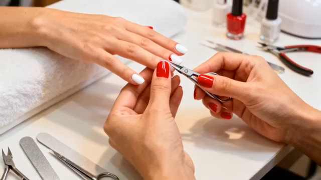  美甲师修剪指甲过程1537#横屏 	 