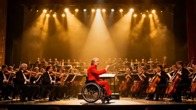  轮椅上的指挥家1492#横屏 	 