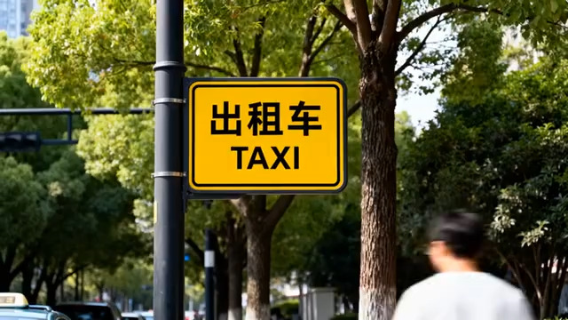  路边出租车指示牌1489#横屏 	 