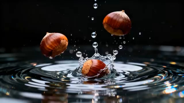  栗子落水慢镜头1471#横屏 	 - 