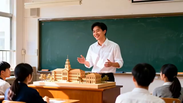  老师讲解建筑模型1455#横屏 	 -