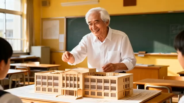  老教师展示学校模型1438#横屏 	 