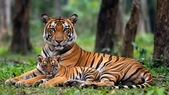  老虎母子温馨画面1434#横屏 	 - 