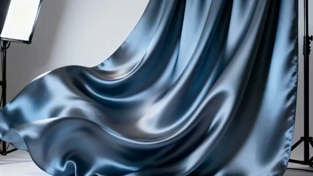  蓝色丝绸飘动背景1405#横屏 	 