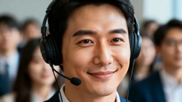  客服团队微笑服务1345#横屏 	 