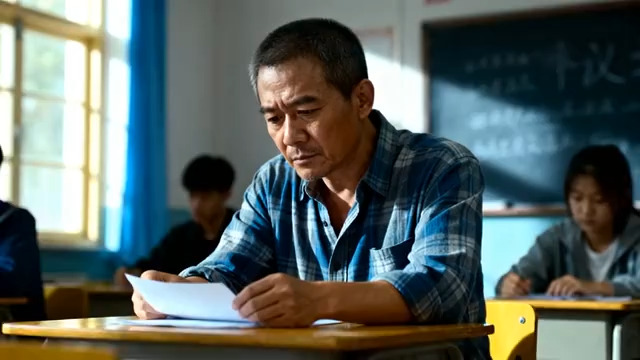  课堂上的中年男教师1350#横屏 	 