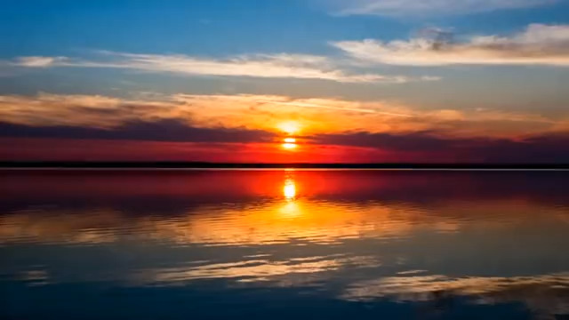  绝美海上日落延时1284#横屏 	 