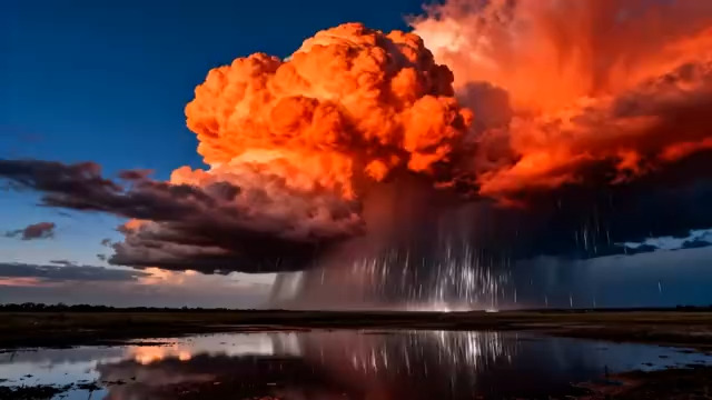  橘红色积雨云延时摄影1276#横屏 	 