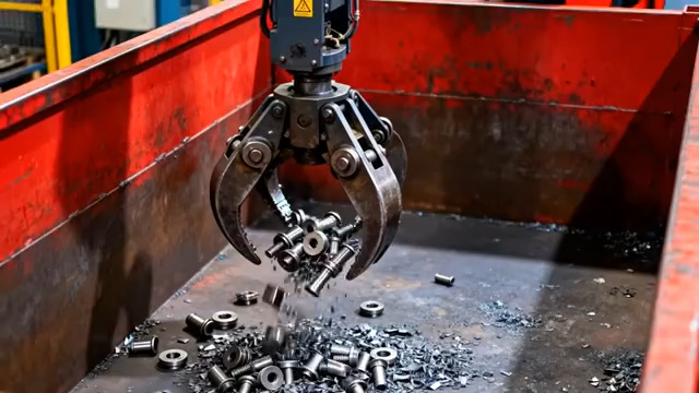  机械爪抓取金属零件1031#横屏 	 