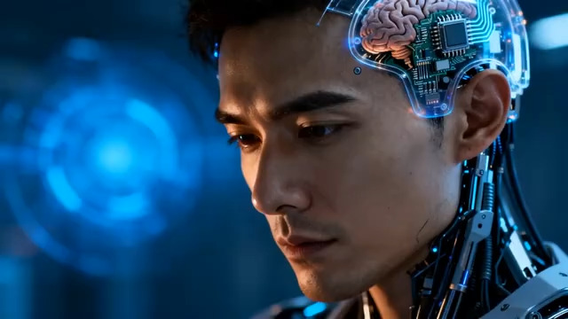  机械脑科技男特写1027#横屏 	 