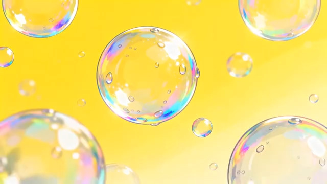  黄色背景透明泡泡动画987#横屏 	 