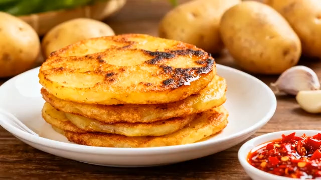  金黄酥脆土豆饼1119#横屏 	 