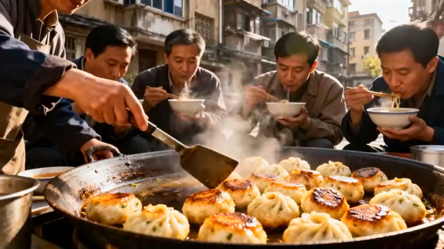  街头煎包热气腾腾1105#横屏 	 -