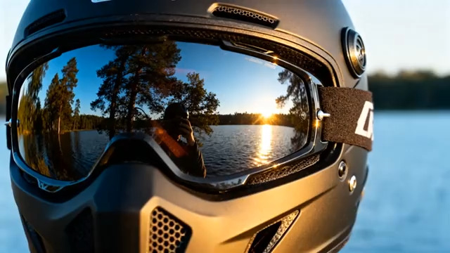  湖面落日映头盔948#横屏 	 