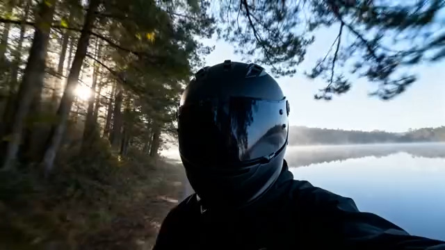  湖边骑行者视角945#横屏 	 - 