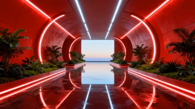  红色未来感空间910#横屏 	 