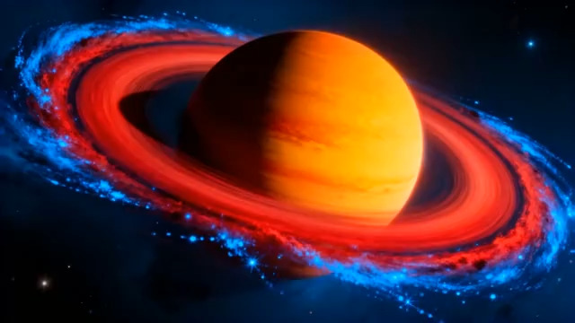  红色光环行星旋转897#横屏 	 