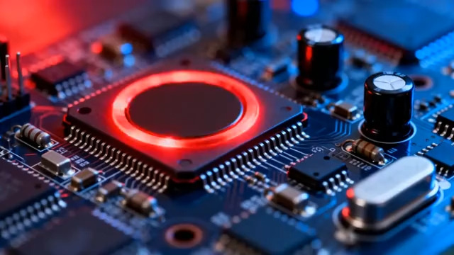  红蓝灯光电脑主板特写879#横屏 	 