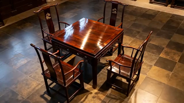  红木餐桌椅组合展示880#横屏 	 -