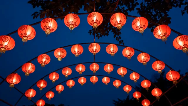  红灯笼夜景装饰870#横屏 	 