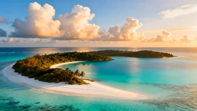  航拍海岛全景视频814#横屏 	 