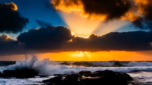  海上日出朝霞延时796#横屏 	 