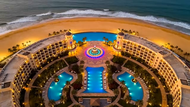  海滨度假酒店航拍769#横屏 	 