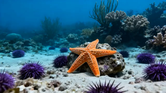  海底世界海星特写771#横屏 	 -