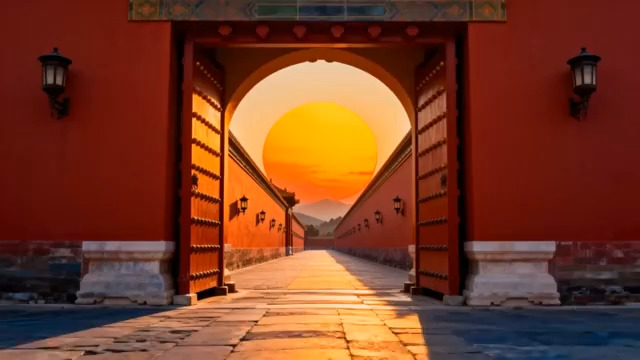  故宫红门日出720#横屏 	 