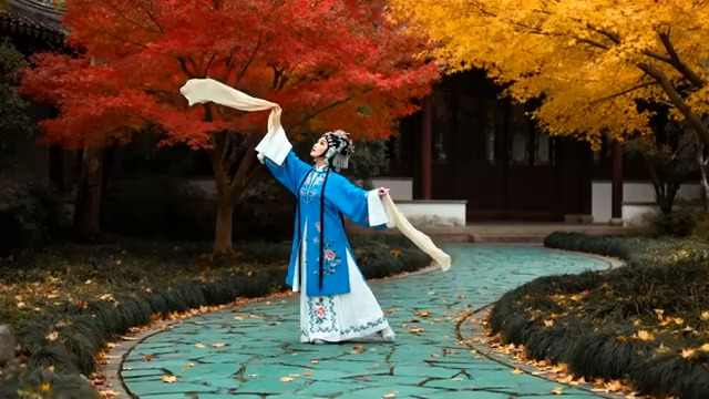  古装女子园林舞袖710#横屏 	 