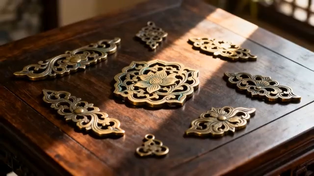  古铜雕花金属配件展示699#横屏 	 