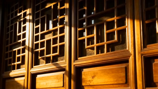  古建木窗光影特写679#横屏 	 - 