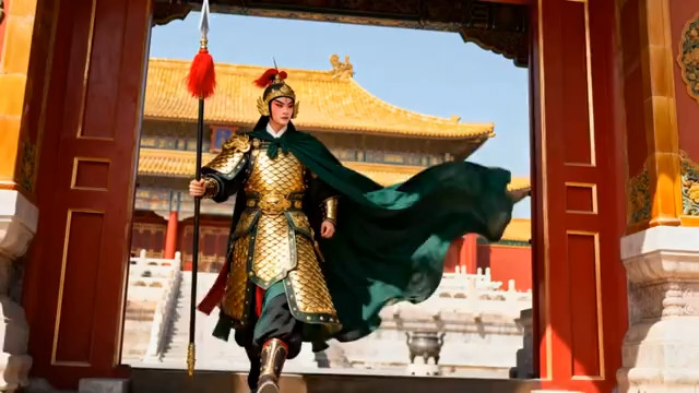  古代将军持戟守卫皇宫649#横屏 	 