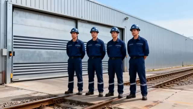  工厂工人团队合影590#横屏 	 