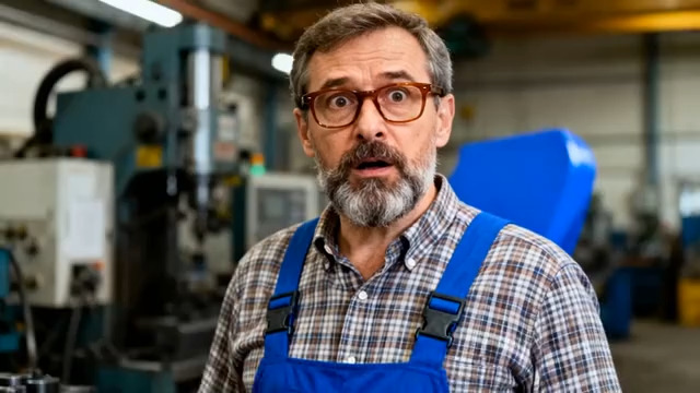  工厂大叔惊讶表情特写581#横屏 	 