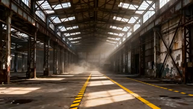  废弃工厂光影场景484#横屏 	 