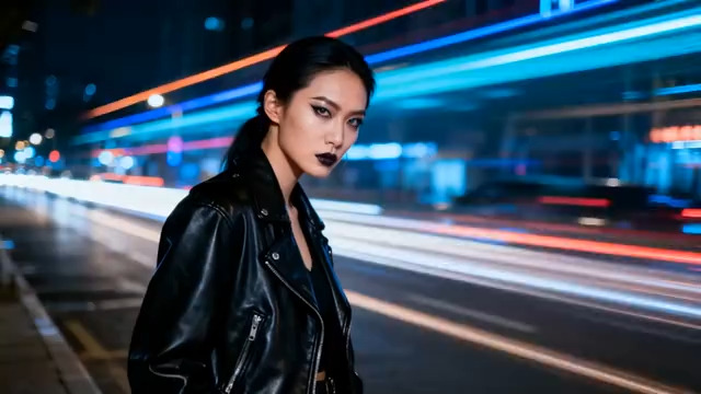  都市夜拍 时尚女性453#横屏 	 