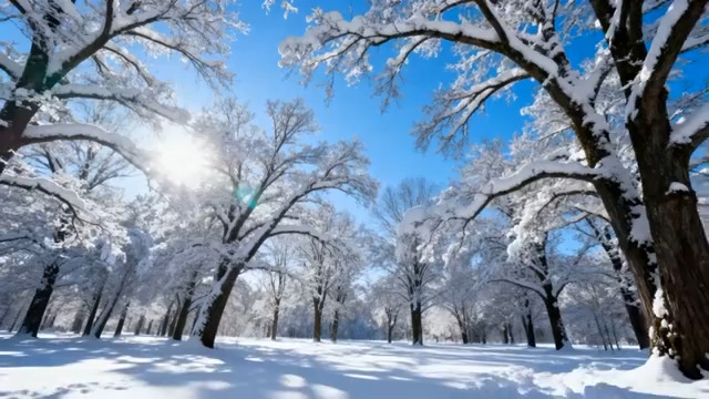  冬日雪林雪景风光437#横屏 	 