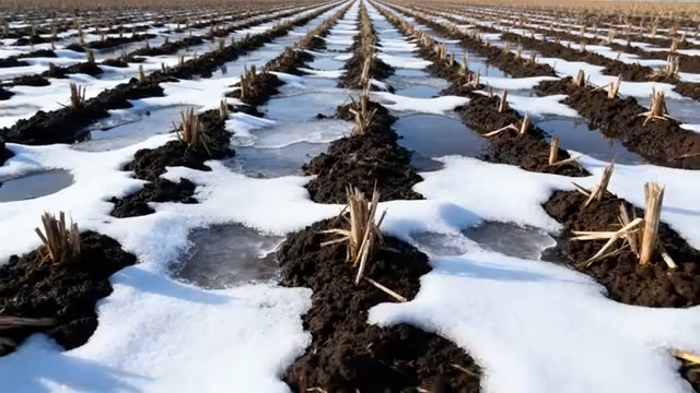  冬日农田雪景421#横屏 	 -