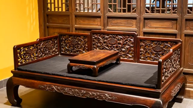  雕花罗汉床展示401#横屏 	 