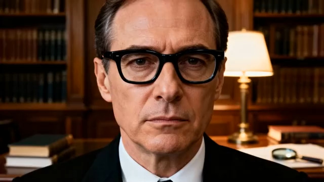  戴眼镜的成熟男性特写379#横屏 	 -