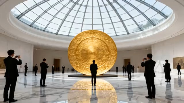  大厅内金盘与参观者363#横屏 	 -