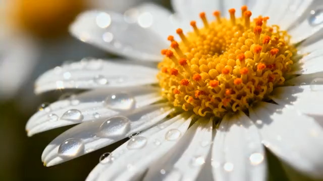  带露雏菊特写镜头369#横屏 	 