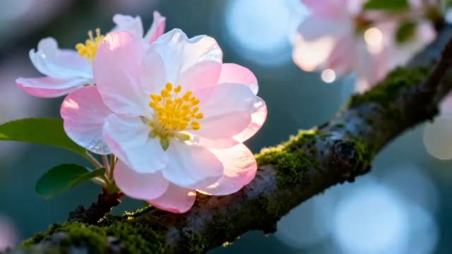  春日粉花特写镜头348#横屏 	 -