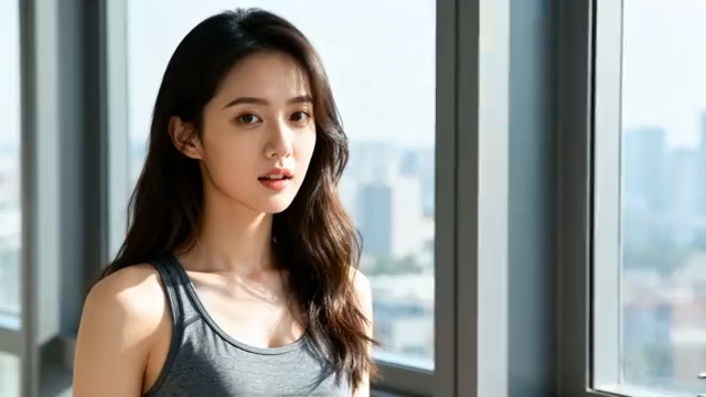  窗边沉思的女性333#横屏 	 